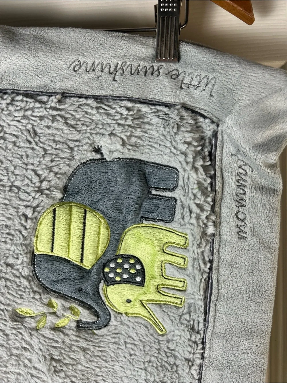 Koala Baby Mommy's Little Sunshine Elephants Blanket Gray Green 2016 Dots Stripe